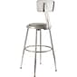 NPS 6400 Series Armless Vinyal Height Adjustable Padded 18 Inch Stool with Backrest, Gray , 5 Pack (6418HB/5)