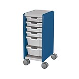 MooreCo Compass Mini H2 Mobile 6-Tray Storage Cabinet, Platinum/Navy Steel (B1A1J1C1X0)