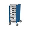 MooreCo Compass Mini H2 Mobile 6-Tray Storage Cabinet, Platinum/Navy Steel (B1A1J1C1X0)