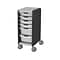 MooreCo Compass Mini H2 Mobile 6-Section Storage Cabinet, 36.13H x 14.88W x 19.13D, Platinum/Blac