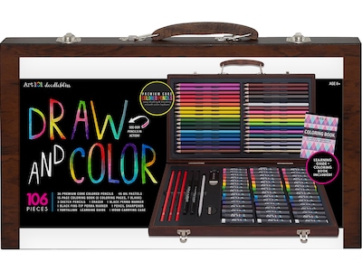 Art 101 Draw and Color Art Set, Assorted Colors, 106 Pieces (53106)