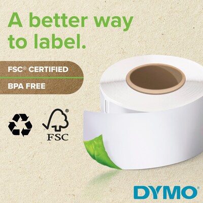 DYMO LabelWriter 2050830 Multi-Purpose Labels, 2-1/8" x 1", Black on White, 500 Labels/Roll, 24 Rolls/Box (2050830)