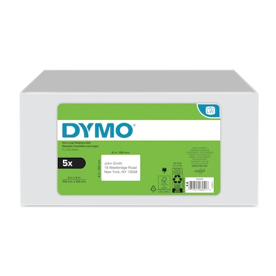DYMO LabelWriter 2026404 Extra Large Shipping Labels, 4 x 6, Black on White, 220 Labels/Roll, 5 Ro