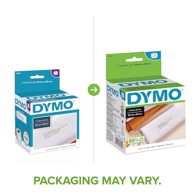 DYMO LabelWriter Label, 30572, White Address Label, 1-1/8 x 3-1/2