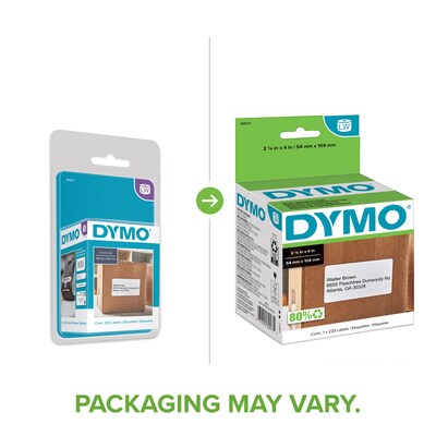 Dymo LabelWriter Shipping 30573 Label Printer Labels, 2.13W, Black On White, 220/Roll