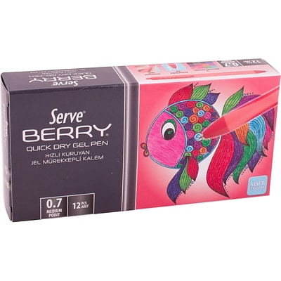 Serve Berry Retractable Gel Pen, Red Ink, Dozen (SV-BRGEL0712KRM) | Quill 40 Case pack 