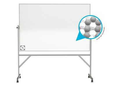 Ghent Hygienic Porcelain Mobile Dry-Erase Whiteboard, Aluminum Frame, 4' x 6' (ARM4M446)