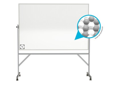 Ghent Hygienic Porcelain Mobile Dry-Erase Whiteboard, Aluminum Frame, 4 x 6 (ARM4M446)