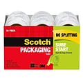 Scotch Sure Start Packing Tape, 6.063 x 54.6 yds., Clear, 18/Pack (3450-18CP)