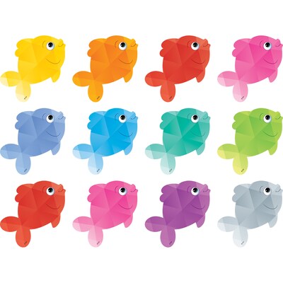 Teacher Created Resources Colorful Fish Mini Accents, 36 Per Pack, 6 Packs (TCR3551-6)
