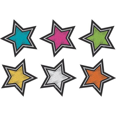 Teacher Created Resources Chalkboard Brights Stars Mini Accents, 36 Per Pack, 6 Packs (TCR3554-6)