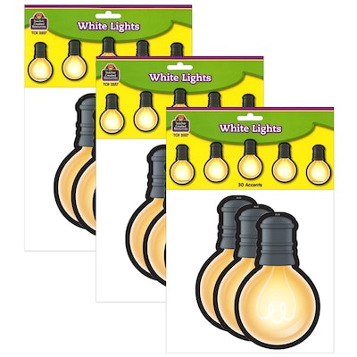 Teacher Created Resources White Light Bulbs Accents, 30 Per Pack, 3 Packs (TCR3557-3)