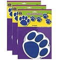 Teacher Created Resources Blue Paw Prints Accents, 30 Per Pack, 3 Packs (TCR4275-3)