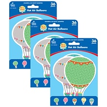 Carson Dellosa Education Up and Away Hot Air Balloons Cut-Outs, 36 Per Pack, 3 Packs (CD-120525-3)
