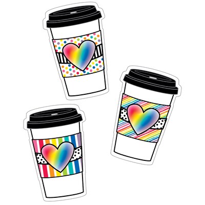 Schoolgirl Style™ Industrial Cafe Rainbow To-Go Cups Cut-Outs, 36 Per Pack, 3 Packs (CD-120587-3)