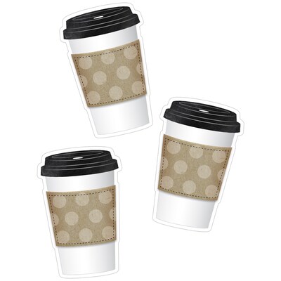 Schoolgirl Style™ Industrial Cafe To-Go Cup Cut-Outs, 36 Per Pack, 3 Packs (CD-120590-3)