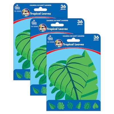 Carson Dellosa Education One World Tropical Leaves Cut-Outs, 36 Per Pack, 3 Packs (CD-120593-3)