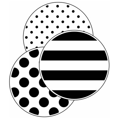 Schoolgirl Style™ Black, White & Stylish Brights Designer Dots Cut-Outs, 36 Per Pack, 3 Packs (CD-12