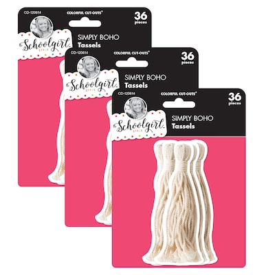 Schoolgirl Style™ Simply Boho Tassels Cut-Outs, 36 Per Pack, 3 Packs (CD-120614-3)