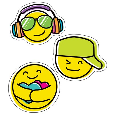 Carson Dellosa Education Kind Vibes Smiley Faces Cut-Outs, 36 Per Pack, 3 Packs (CD-120616-3)