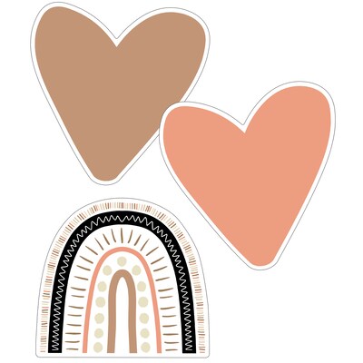 Schoolgirl Style™ Simply Stylish Boho Rainbows & Hearts Cut-Outs, 36 Per Pack, 3 Packs (CD-120626-3)