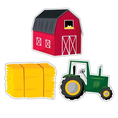 Creative Teaching Press Farm Friends Farm Fun 6 Designer Cut-Outs, 36 Per Pack, 3 Packs (CTP10228-3)