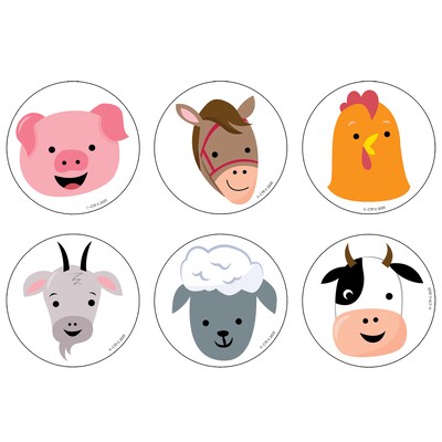 Creative Teaching Press Farm Friends Farm Faces 3 Designer Cut-Outs, 36 Per Pack, 6 Packs (CTP10233