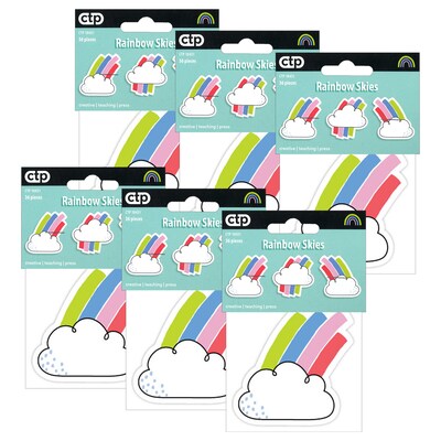 Creative Teaching Press Rainbow Skies 3 Designer Cut-Outs, 36 Per Pack, 6 Packs (CTP10431-6)