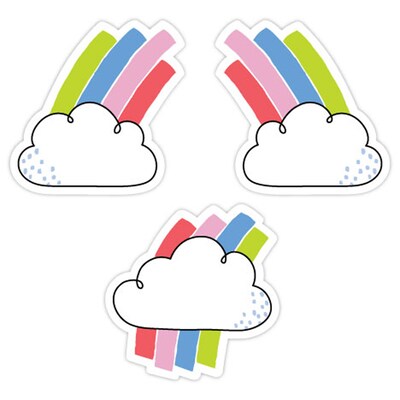 Creative Teaching Press Rainbow Skies 3 Designer Cut-Outs, 36 Per Pack, 6 Packs (CTP10431-6)