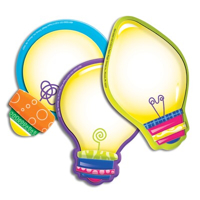 Eureka Color My World Light Bulbs Assorted Paper Cut Outs, 36 Per Pack, 6 Packs (EU-841006-6)