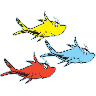 Eureka Dr. Seuss™ One Fish, Two Fish Assorted Paper Cut Outs, 36 Per Pack, 3 Packs (EU-841218-3)