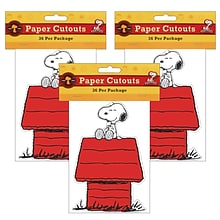 Eureka Snoopy on Dog House Paper Cut Outs, 36 Per Pack, 3 Packs (EU-841227-3)