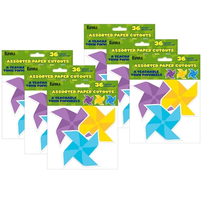 Eureka A Teachable Town Pinwheels Paper Cut-Outs, 36 Per Pack, 6 Packs (EU-841564-6)
