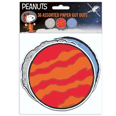 Eureka Peanuts NASA Planets Paper Cut Outs, 36 Per Pack, 3 Packs (EU-841600-3)