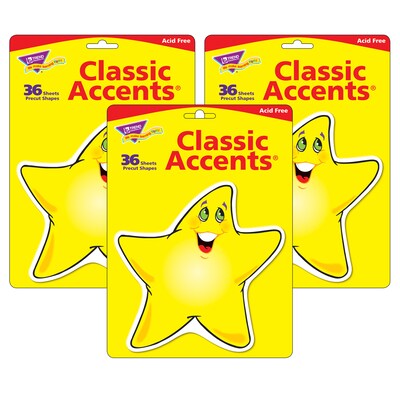 TREND Shining Stars Classic Accents, 36 Per Pack, 3 Packs (T-10007-3)