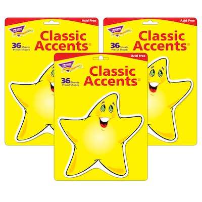 TREND Shining Stars Classic Accents, 36 Per Pack, 3 Packs (T-10007-3)