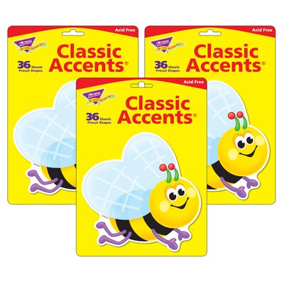 TREND Busy Bees Classic Accents, 36 Per Pack, 3 Packs (T-10031-3)