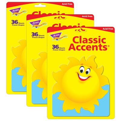 TREND Sun Classic Accents, 36 Per Pack, 3 Packs (T-10091-3)