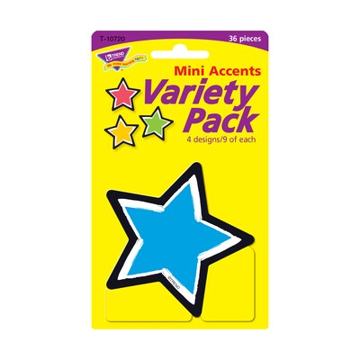 TREND Bold Strokes Stars Mini Accents Variety Pack, 36 Per Pack, 6 Packs (T-10720-6)