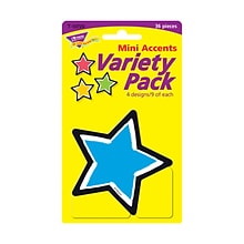 TREND Bold Strokes Stars Mini Accents Variety Pack, 36 Per Pack, 6 Packs (T-10720-6)