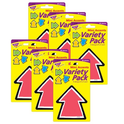 TREND Bold Strokes Arrows Mini Accents Variety Pack, 36 Per Pack, 6 Packs (T-10722-6)