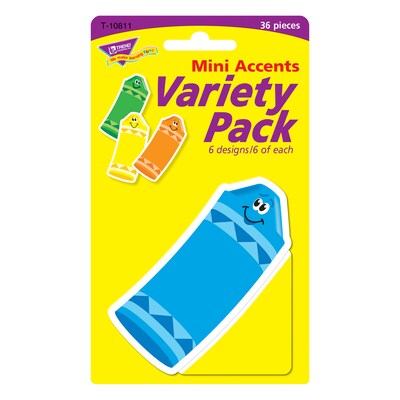 TREND Crayons Mini Accents Variety Pack, 36 Per Pack, 6 Packs (T-10811-6)