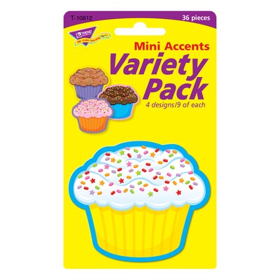 TREND Cupcakes Mini Accents Variety Pack, 36 Per Pack, 6 Packs (T-10812-6)