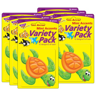 TREND Sea Buddies™ Mini Accents Variety Pack, 36 Per Pack, 6 Packs (T-10866-6)