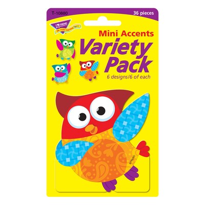 TREND Owl-Stars! Mini Accents Variety Pack, 36 Per Pack, 6 Packs (T-10880-6)
