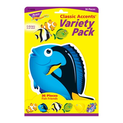 TREND Fish Friends Classic Accents Variety Pack, 36 Per Pack, 3 Packs (T-10936-3)