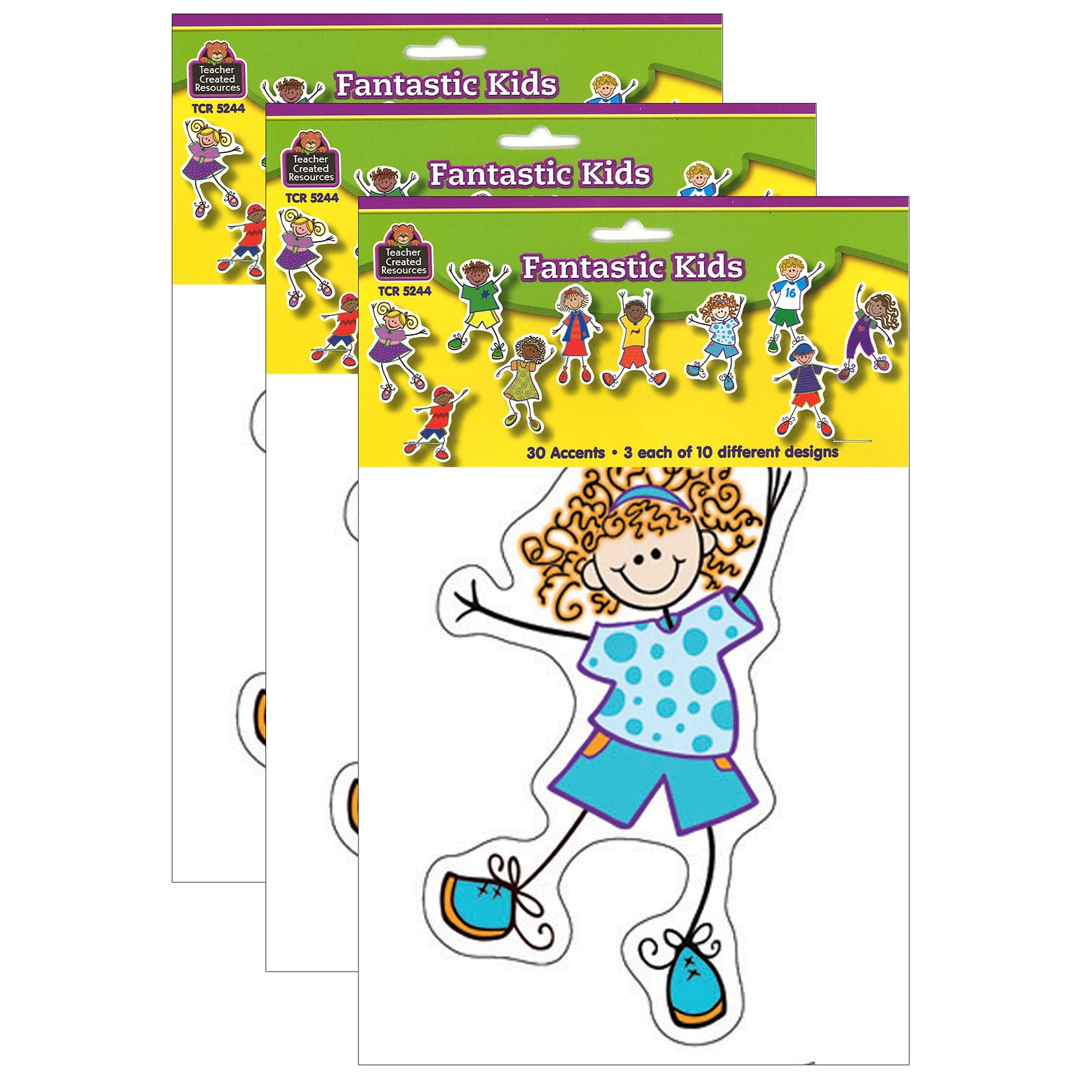 Teacher Created Resources Fantastic Kids Accents, 30 Per Pack, 3 Packs (TCR5244-3)