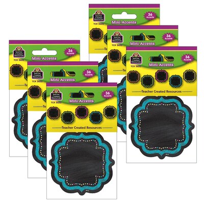 Teacher Created Resources Chalkboard Brights Mini Accents, 36 Per Pack, 6 Packs (TCR5620-6)