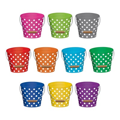 Teacher Created Resources Polka Dots Buckets Accents, 30 Per Pack, 3 Packs (TCR5631-3)