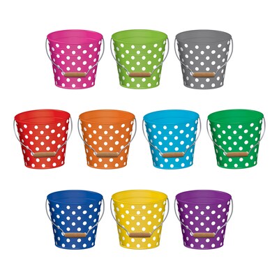 Teacher Created Resources Polka Dots Buckets Accents, 30 Per Pack, 3 Packs (TCR5631-3)